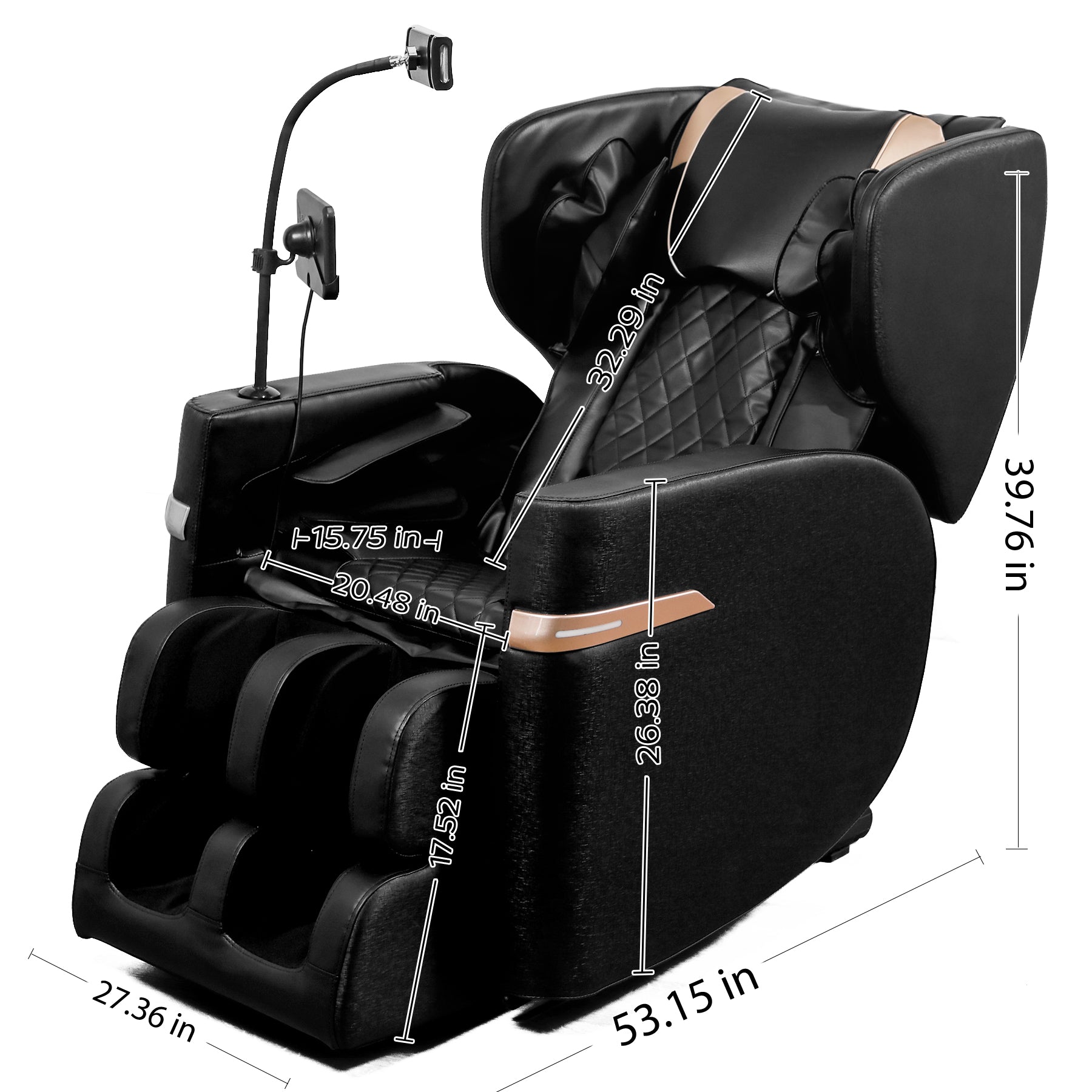 Christopher Knight Home Arthur Full Body Air Pressure Massage Chair Recliner with Bluetooth and Zero Gravity, Black