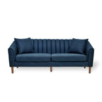 Contemporary Upholstered 3-Seater Sofa with Channel Stitching & Accent Pillows