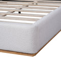 Christopher Knight Home Modern Boucle Upholstered Platform Bed with Solid Wood Base & Wingback Headboard