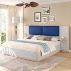 Christopher Knight Home Upholstered Storage Platform Bed with PU Headboard Cushion & Built-In Side Shelves