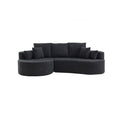 Christopher Knight Home Camilla Modern 106'' 3-Seater Upholstered Curved Sectional Sofa with 7 Pillows, Black