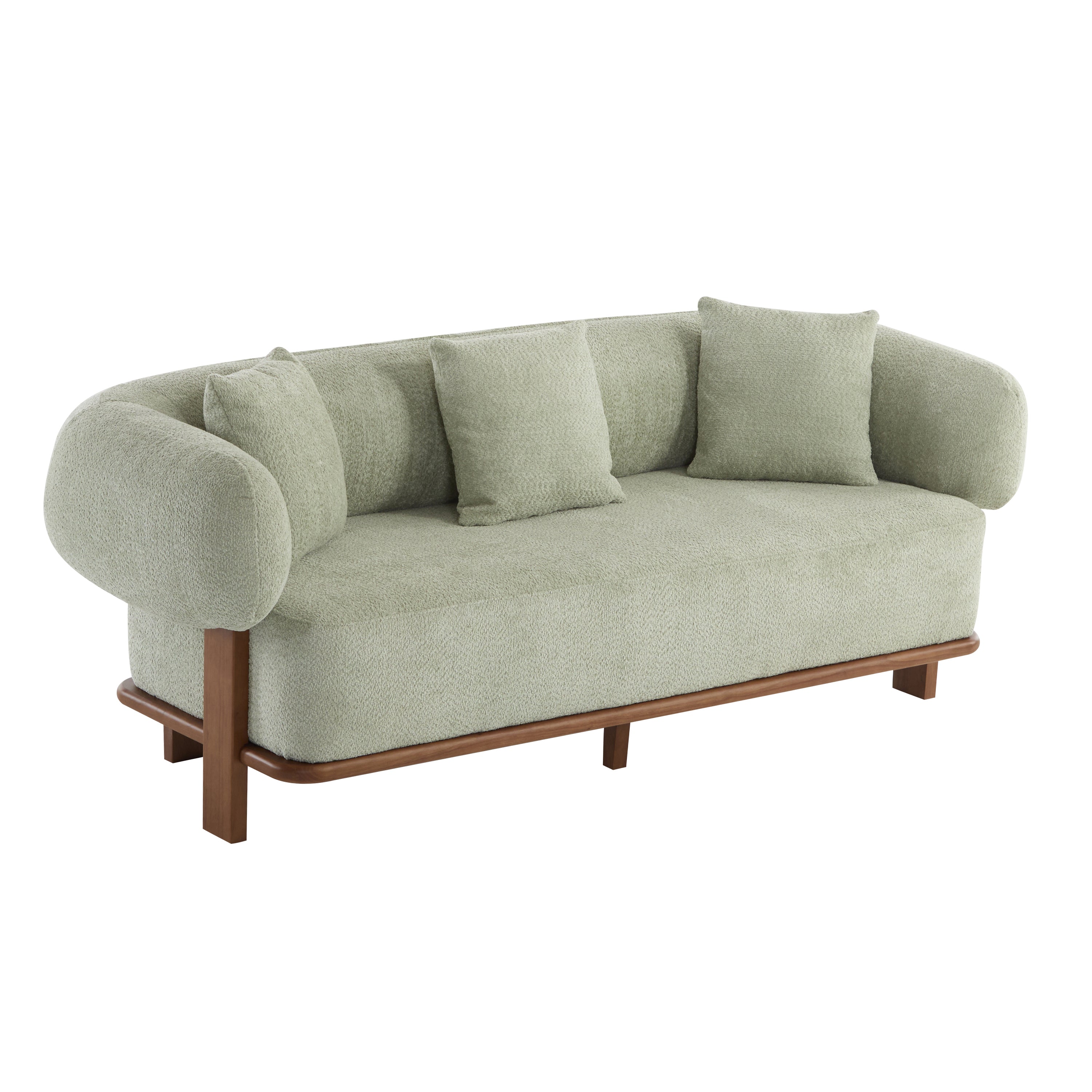 Christopher Knight Home 82" Modern Curved Living Room Sofa with Deep Seat & Solid Wood Frame