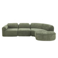 Christopher Knight Home Jace 111" Modern 4-Seater Upholstered Curved Sectional Sofa, Green