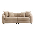 Christopher Knight Home Rylor 87" Modern 3-Seater Wooden Velvet Upholstered Sofa, Camel