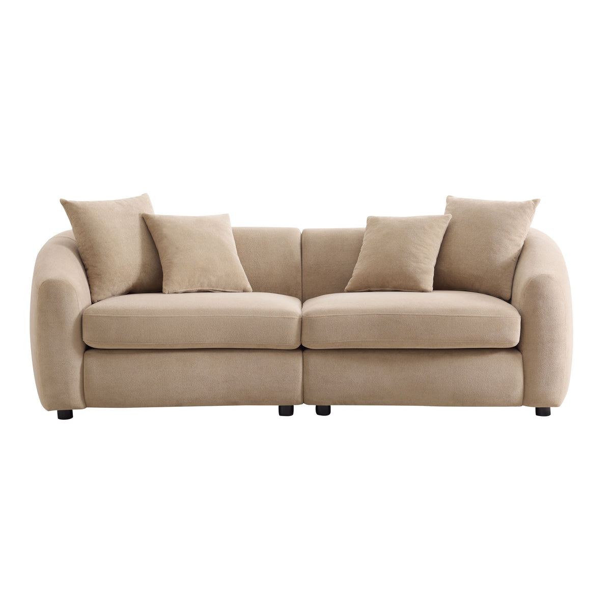 Christopher Knight Home Rylor 87" Modern 3-Seater Wooden Velvet Upholstered Sofa, Camel