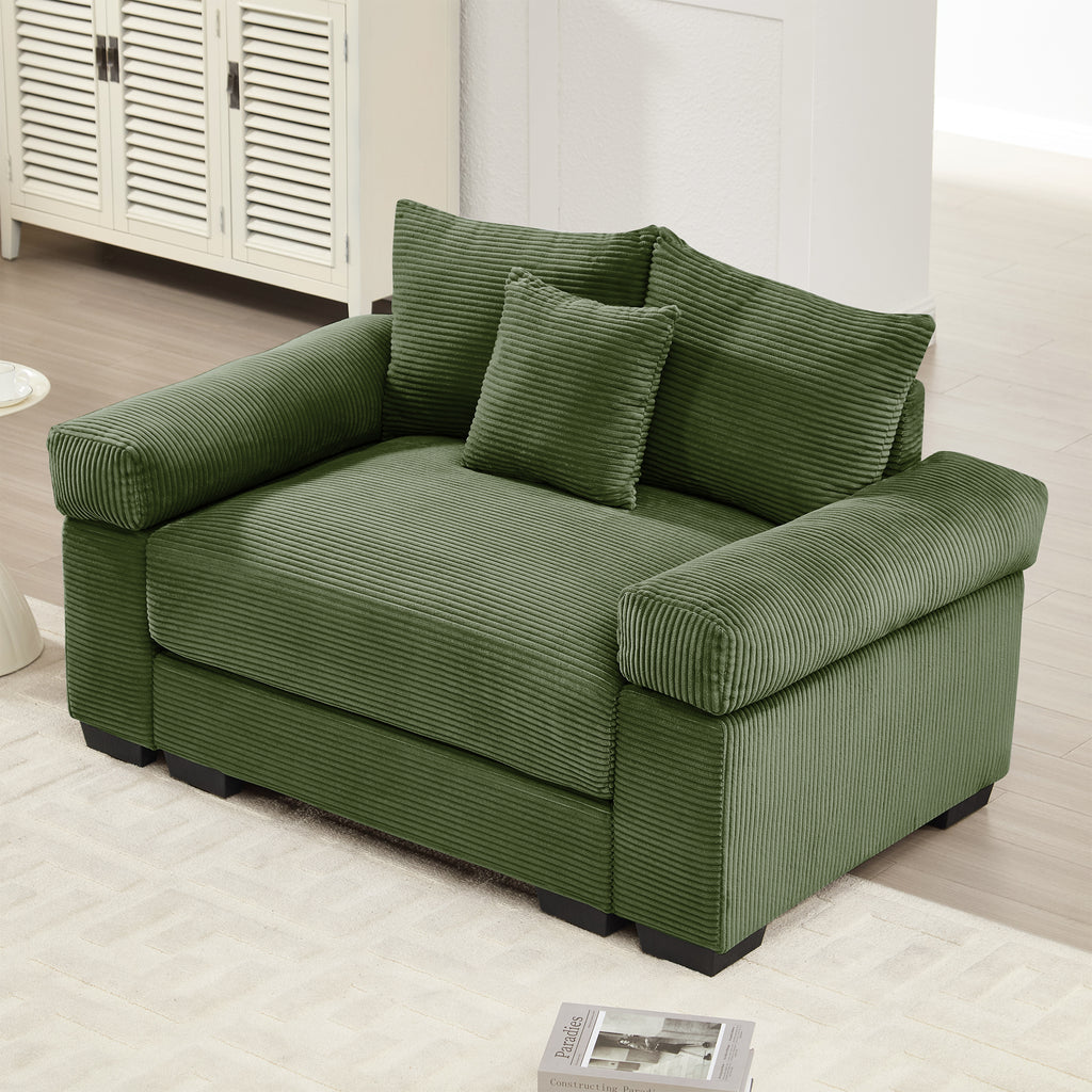 Christopher Knight Home Crane 54.3" Oversized Corduroy Single Sofa,Green