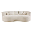 Christopher Knight Home Grazia 90'' Modern Curved Boucle Upholstered 3-Seater Sofa, Beige