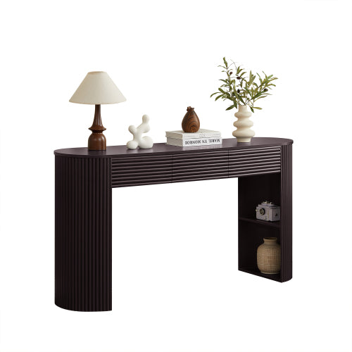 Christopher Knight Home Sorin Retro Curved Console Table with 3 Drawers, Espresso