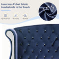 Christopher Knight Home Modern Velvet Wingback Tufted Platform Bed with Nailhead Trim and Silver Legs