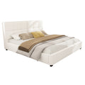 Christopher Knight Home Modern Boucle Upholstered Platform Bed with Tufted Headboard,King