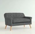 Modern Upholstered Loveseat with Rubberwood Legs ¨C Compact 2-Seater Sofa