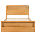 Christopher Knight Home Cedarwyn Modern Wooden Bed Frame with Dual Open Storage Headboard and Footboard, Light Brown, Queen