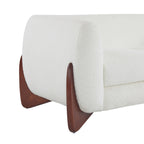 Christopher Knight Home Modern Boucle Upholstered 2-Seater Sofa with Birch Wood Legs