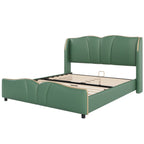 Christopher Knight Home Modern PU Leather Platform Bed with Wave Headboard & Wingback Design