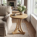 Christopher Knight Home Hudson Modern Wood Round Accent End Table with Curved Base, Natural