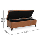 Christopher Knight Home Faux Leather Lift-Top Storage Ottoman Bench ¨C Modern Rectangle Coffee Table & Seating