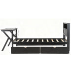GDF Studio LED Platform Bed with Storage Drawers, USB Charging Station & Metal Frame