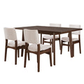GDF Studio 5-Piece Dining Table Set with Stackable Chairs, Wood Kitchen Table Set for 4