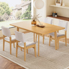 GDF Studio 5-Piece Dining Table Set with Stackable Chairs, Wood Kitchen Table Set for 4