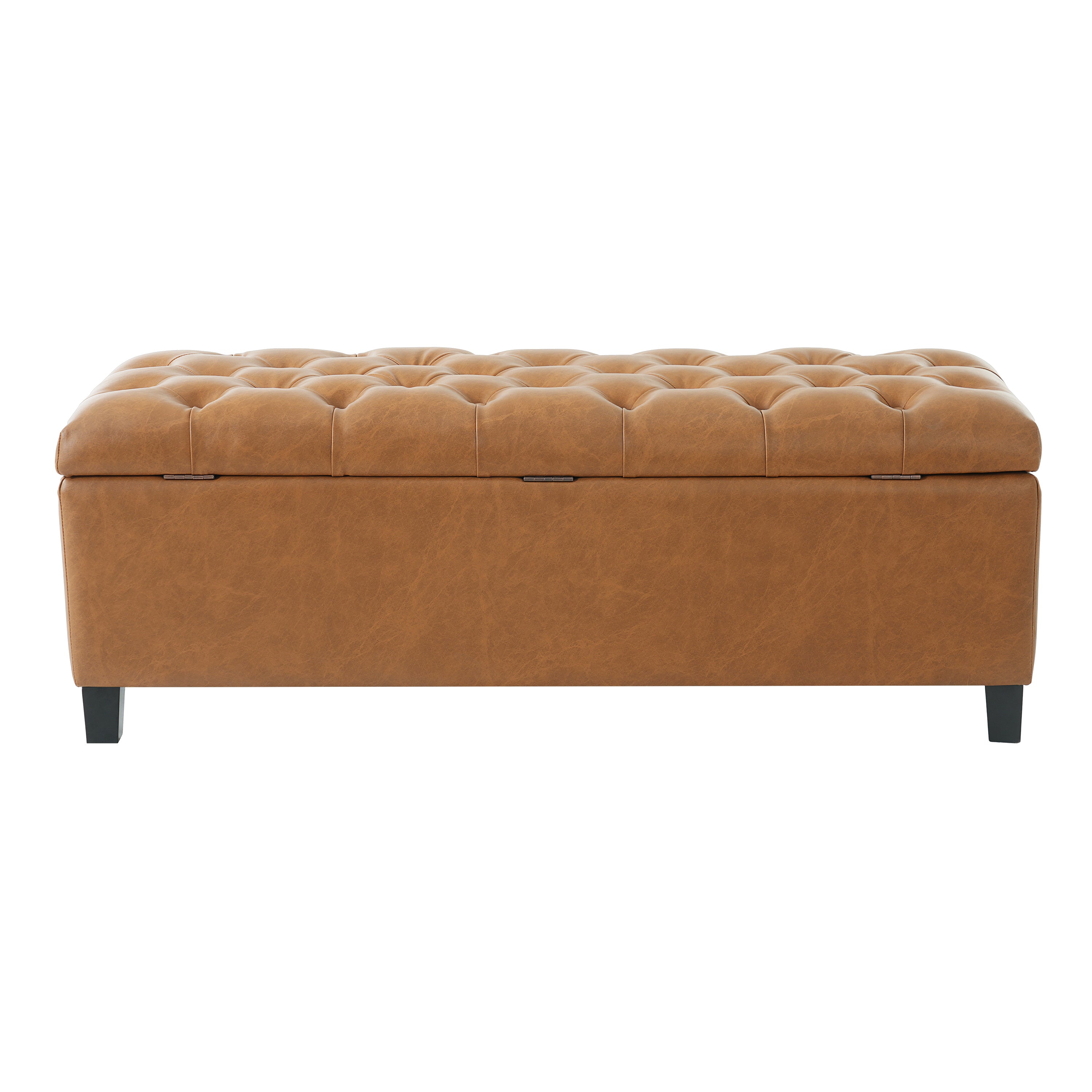 Christopher Knight Home Dana Contemporary Button Tufted Birch Wood Storage Ottoman, Brown