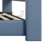 Christopher Knight Home Modern PU Leather Platform Bed with Wave Headboard & Wingback Design