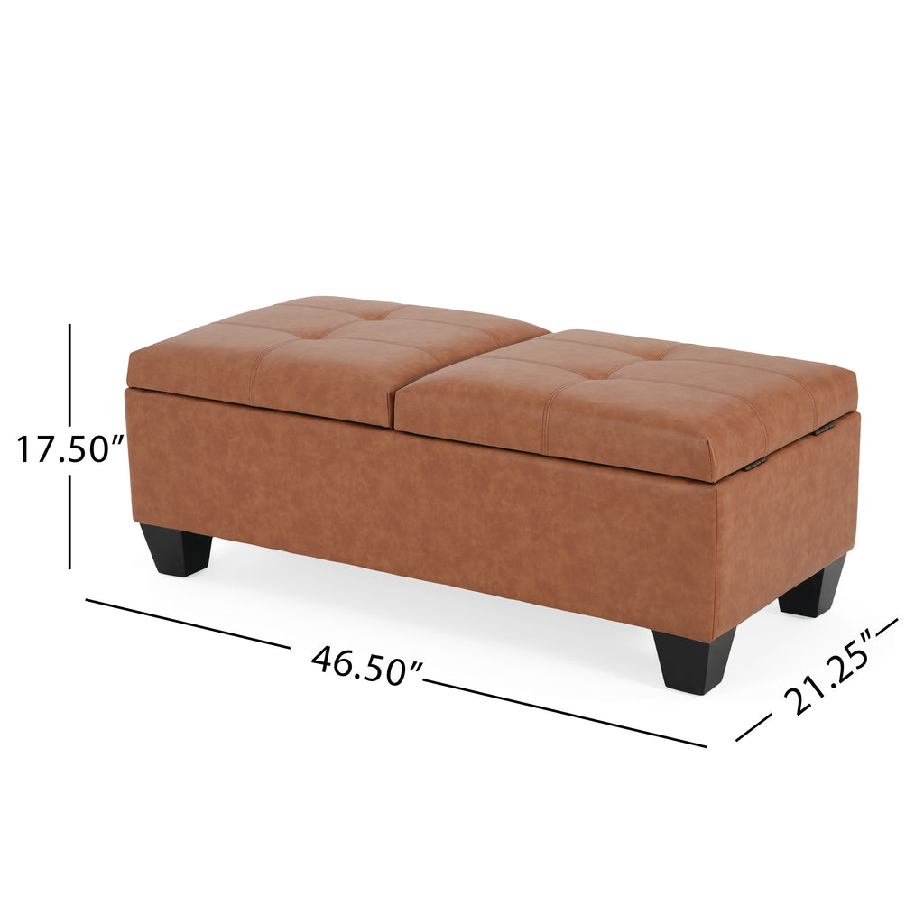 Modern Storage Ottoman with Cushioned Seat – Multifunctional Bench for Living Room, Bedroom & Small Spaces
