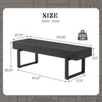 Modern Black Entryway Bench with Metal Legs, MDF Seat Shoe Bench for Bedroom, Dining Room & Hallway