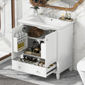 GDFStudio Bennett Modern Wood 30" Freestanding Bathroom Vanity with Ceramic Sink, Double Doors and Drawer Storage, White