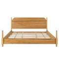 Christopher Knight Home Lionel Farmhouse Bed Frame with Curved Headboard and Turned Legs, Brown, King