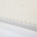 Christopher Knight Home Modern Velvet Wingback Tufted Platform Bed with Nailhead Trim and Silver Legs