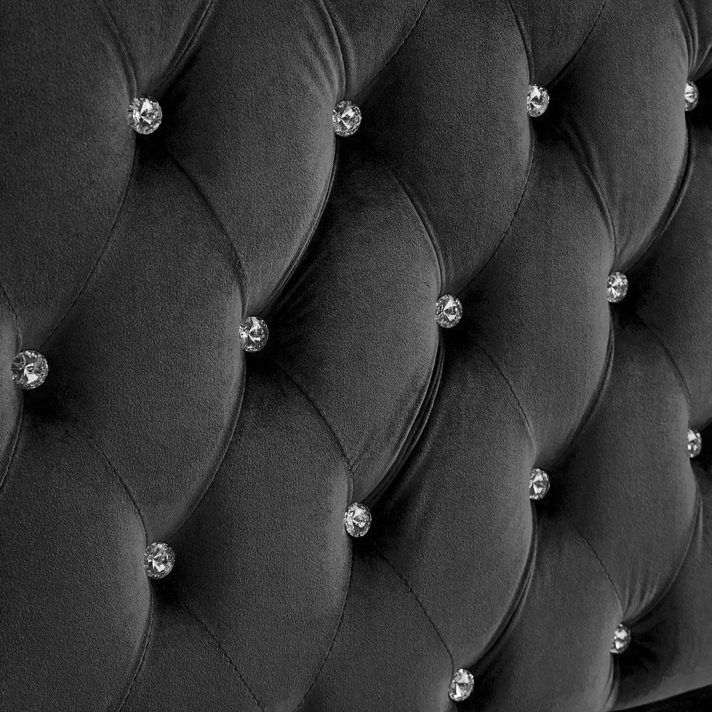 Christopher Knight Home Modern Velvet Wingback Tufted Platform Bed with Nailhead Trim and Silver Legs