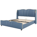 Christopher Knight Home Modern PU Leather Platform Bed with Wave Headboard & Wingback Design