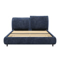 Christopher Knight Home Modern Fabric Upholstered Bed with Adjustable Cushion Headboard & Wood Slat Support