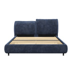 Christopher Knight Home Modern Fabric Upholstered Bed with Adjustable Cushion Headboard & Wood Slat Support