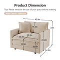 GDFStudio Alcott 41" W Chenille Upholstered?Single Sofa with Waist Pillow, Beige