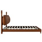 Christopher Knight Home Vintage Wood-Post Faux Leather Platform Bed with Button Headboard & Strong Support Frame
