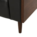 Contemporary Sofa with Diamond Tufting & Wood-Like Accents ¨C Deep Seating Modern Upholstered Couch