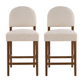Christopher Knight Home Elisea Transitional Rubberwood Upholstered Counter Stools (Set of 2), Beige