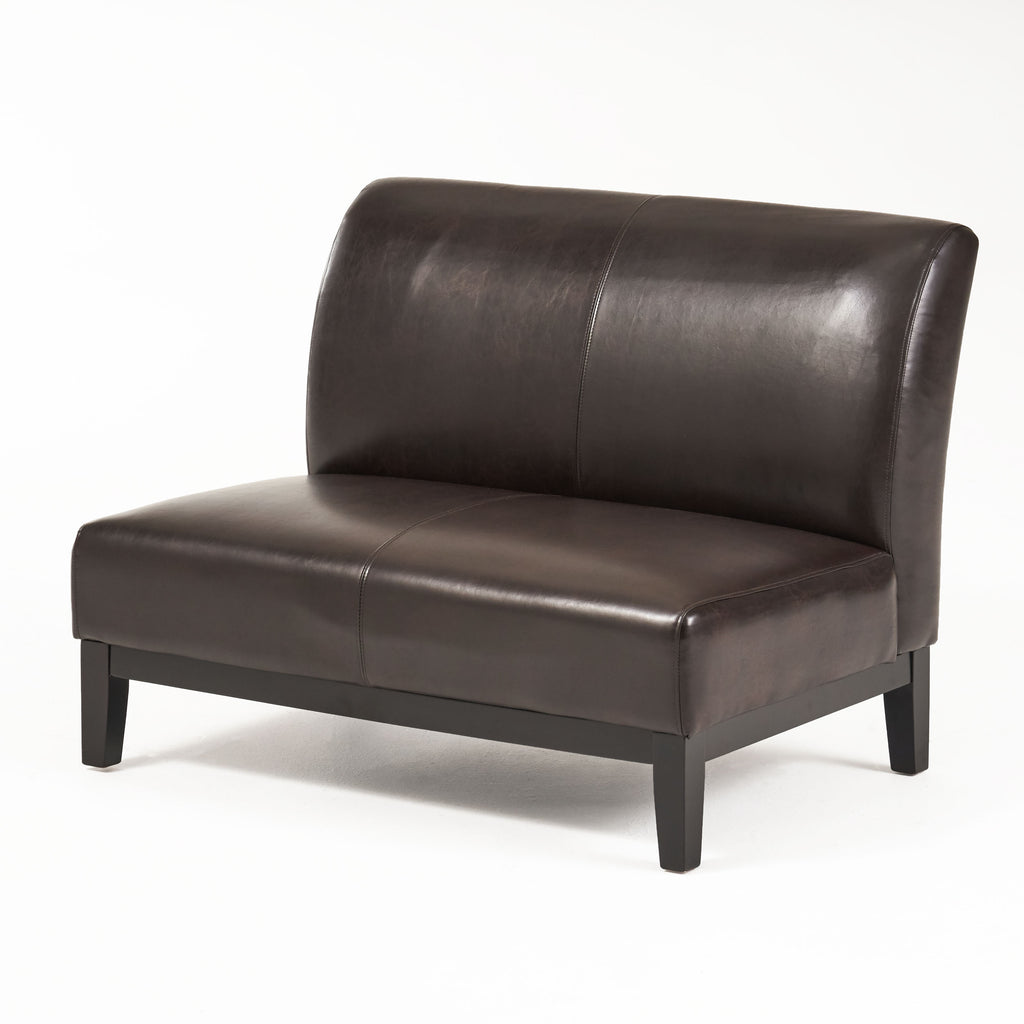 Christopher Knight Home Modern Upholstered Loveseat with Rubberwood Legs for Small Spaces