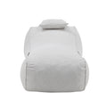 Outdoor Bean Bag Lounge Chair with Headrest, Ergonomic Shredded Foam Patio Lounger, Weather-Resistant Beige Bean Bag Sofa