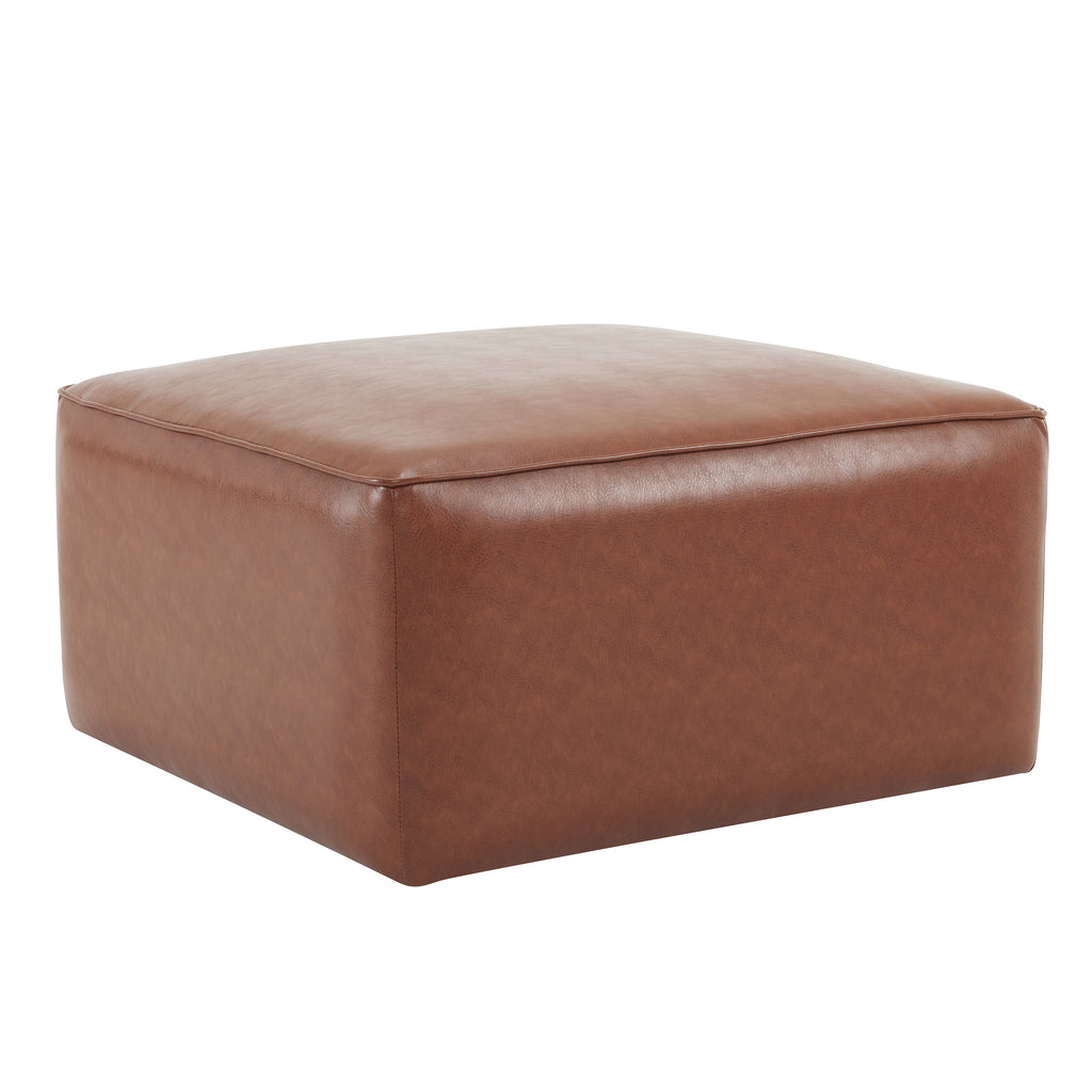 Christopher Knight Home Modern Faux Leather Sectional Ottoman – Modular Square Living Room Footrest