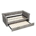 Christopher Knight Home Upholstered Velvet Daybed with Pull-Out Trundle & Tufted Backrest
