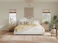 Christopher Knight Home Cotton Linen Upholstered Platform Bed with Solid Wood Legs & Metal Support Frame