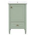 Christopher Knight Home Evelyn Modern Wood Bathroom Vanity with Ceramic Sink and Drawer, Green, 20"
