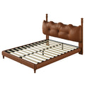 Christopher Knight Home Vintage Wood-Post Faux Leather Platform Bed with Button Headboard & Strong Support Frame