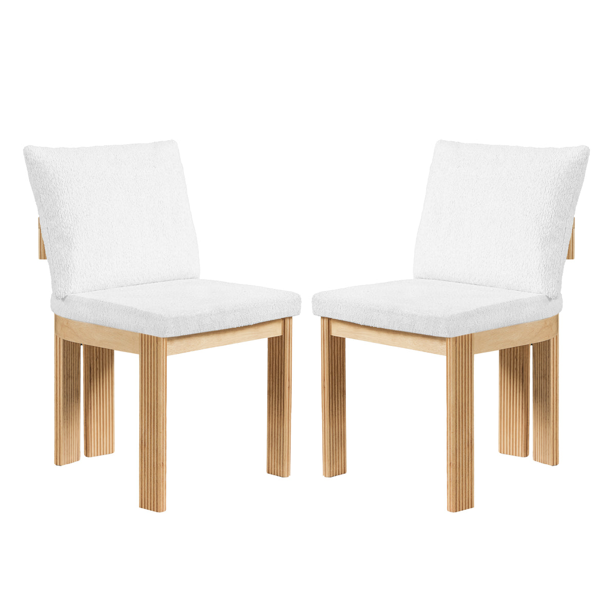 Christopher Knight Home Eunseo Modern Rubberwood Boucle Upholstered Dining Chair (Set of 2), Natural/Beige