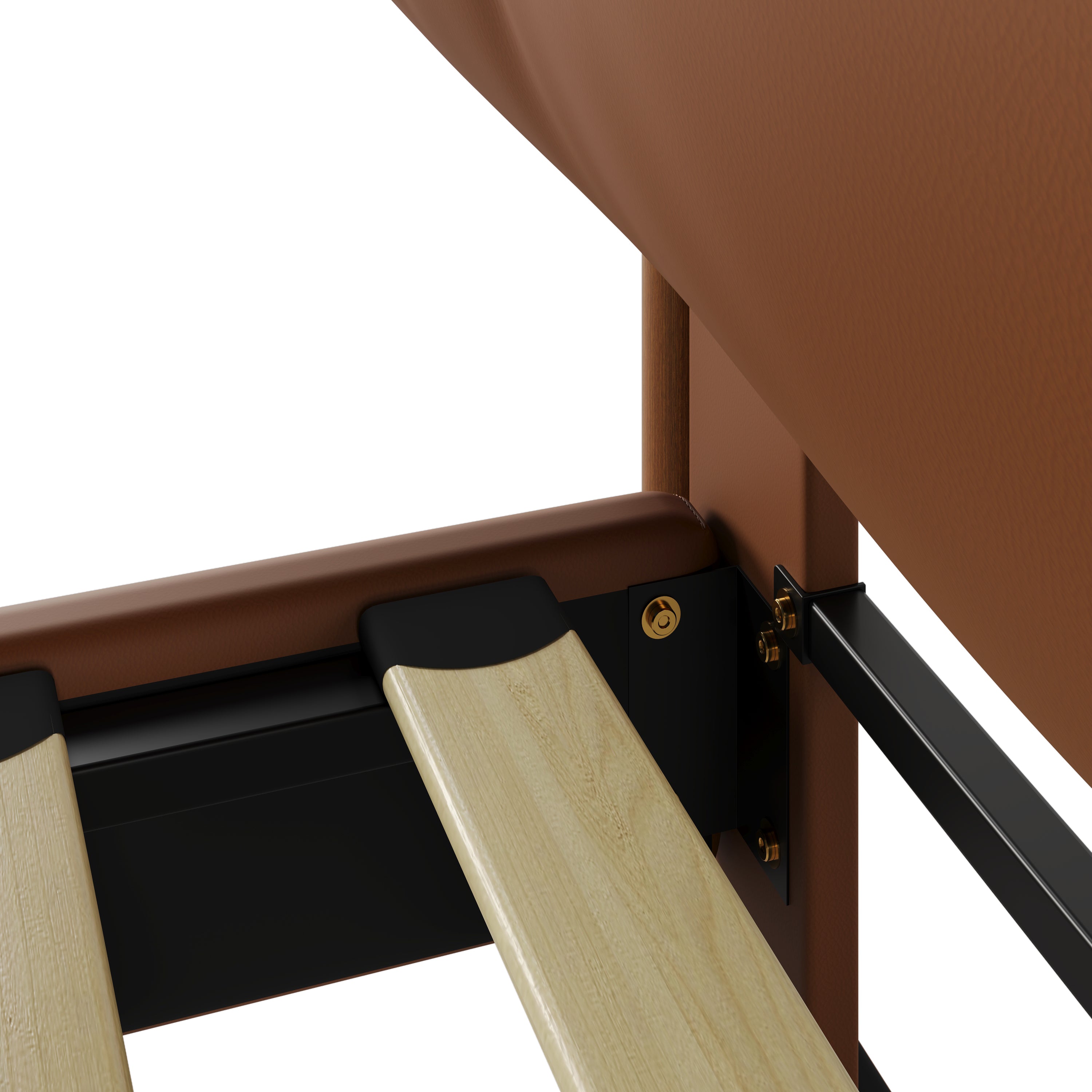 Christopher Knight Home Vintage Wood-Post Faux Leather Platform Bed with Button Headboard & Strong Support Frame