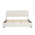 Christopher Knight Home Ella Boucle Upholstered Platform Bed with Headboard, Beige, King