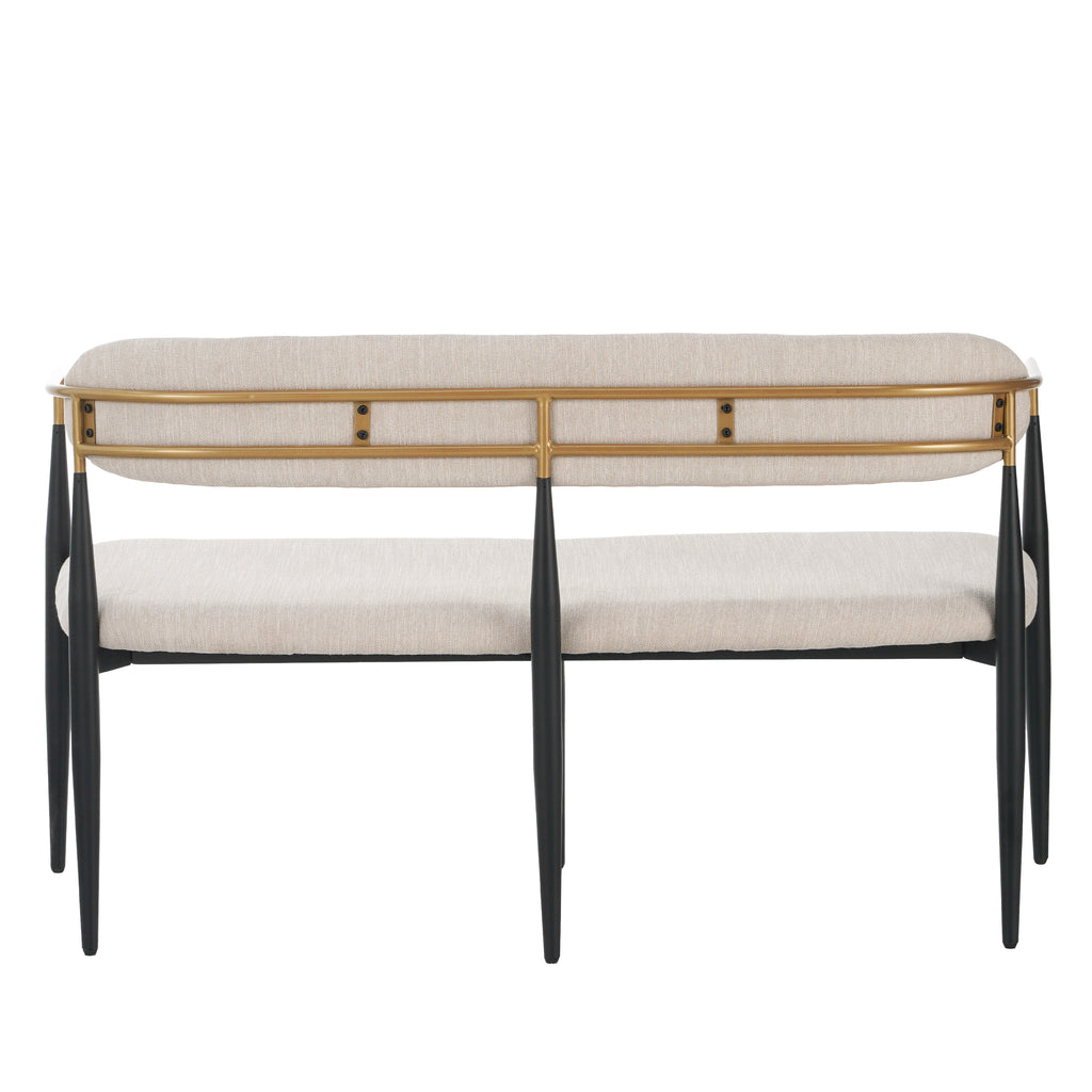 Christopher Knight Home 55-Inch Modern Upholstered Loveseat Settee with Iron Frame & Gold Trim