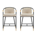 Christopher Knight Home Chaparral Contemporary Upholstered Iron 26 inch Counter Stool (Set of 2), Almond